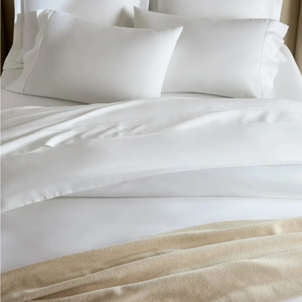 Quince Giza Cotton Sateen Duvet Cover White Full Queen